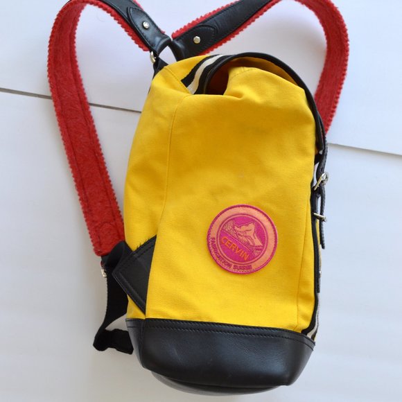 BALLY YELLOW BACKPACK CANVAS AND LEATHER AUTHENTIC AND BEAUTIFUL main image 8